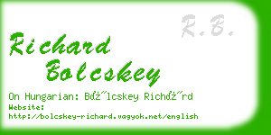 richard bolcskey business card
